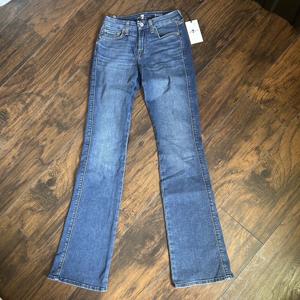 7 For All Mankind Women’s Kimmie Bootcut Dark Wash Blue Stretch Size 26 NWT